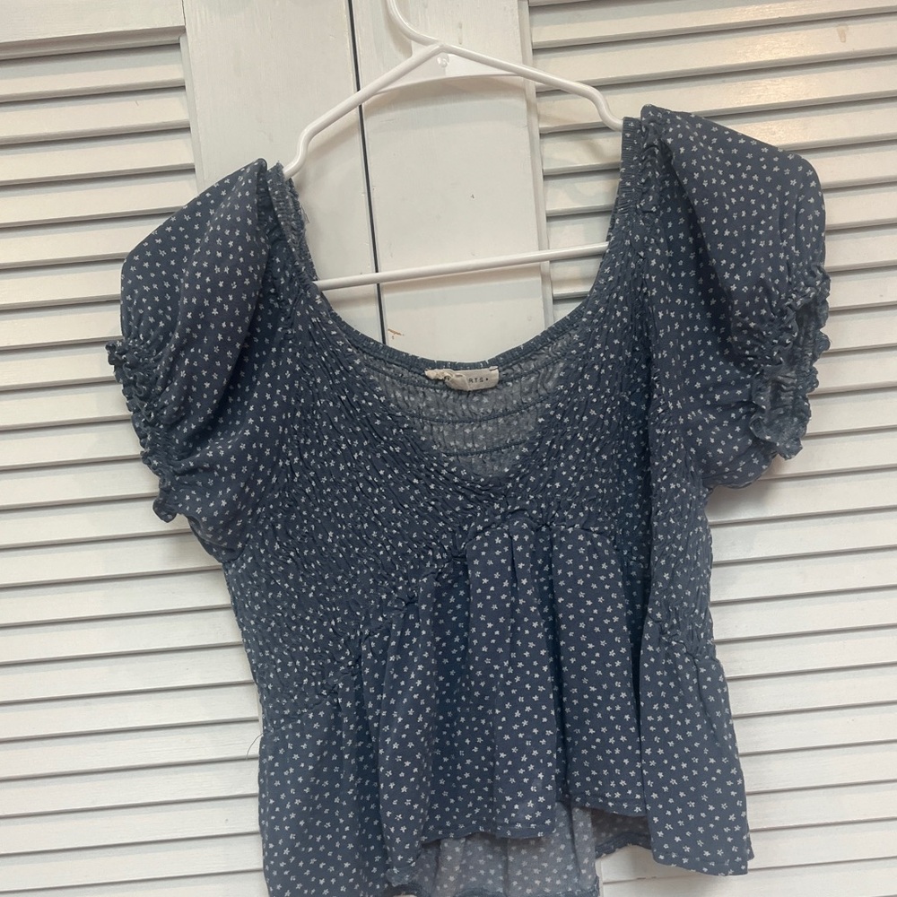 pacsun la hearts blue top